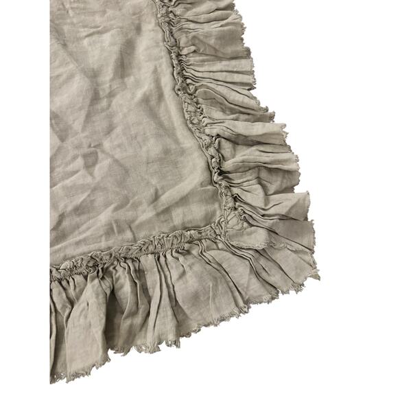 MATTEO Los Angeles Heather Gray Euro Pillow Sham Linen Raffles Square Home Decor - Picture 3 of 6